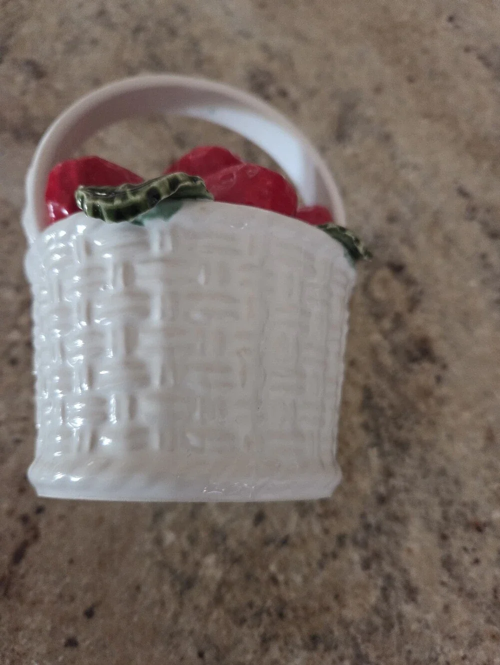 Vintage Subtil Portugal Majolica Strawberry Basket Caldas da Rainha Ceramic